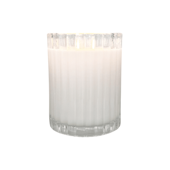 Joy | Fir + Cypress Fluted Coconut Wax Candle - Saltbox Sash