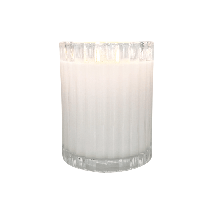 Joy | Fir + Cypress Fluted Coconut Wax Candle - Saltbox Sash