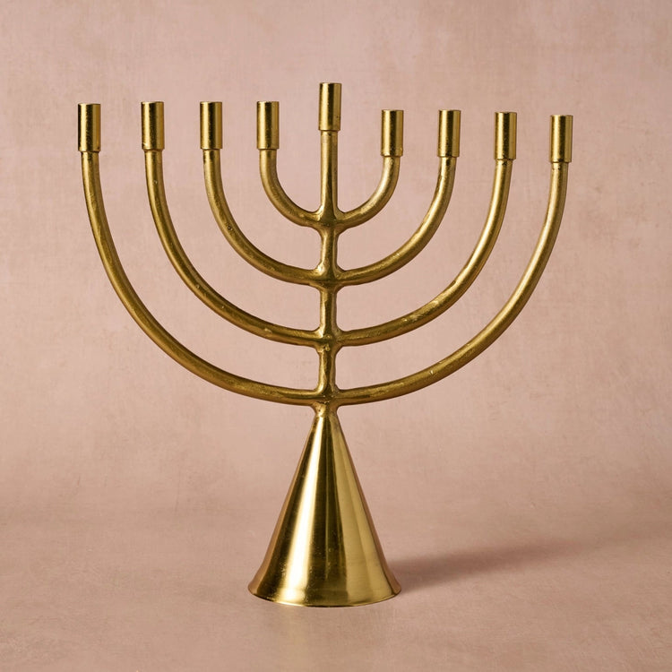 Jyoti Brass Horn Menorah - Saltbox Sash