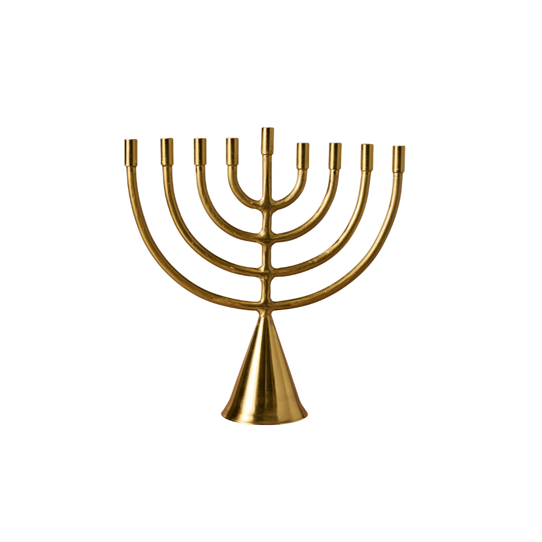 Jyoti Brass Horn Menorah - Saltbox Sash