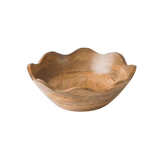 Large Scalloped Mango Wood Bowl - Saltbox Sash