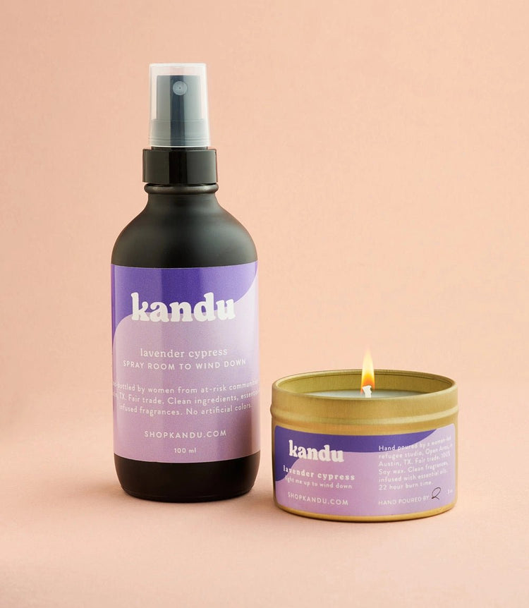 Lavender Cypress Room Spray & Candle Gift Set - Saltbox Sash