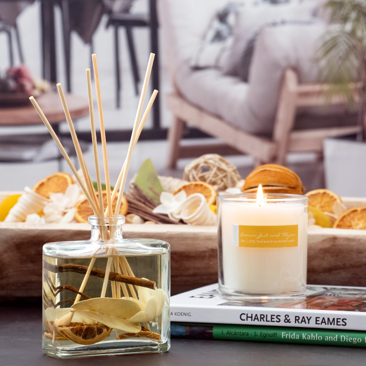 Lemon Zest and Thyme Botanical Reed Diffuser - Saltbox Sash
