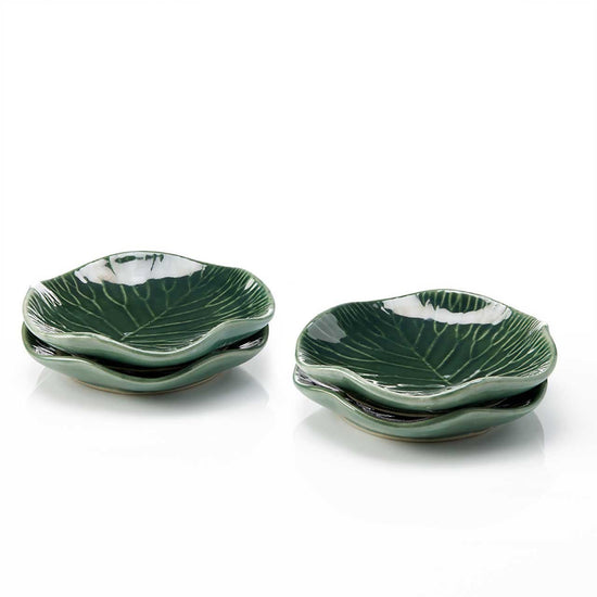 Lotus Leaf Ceramic Appetizer Plate - Saltbox Sash