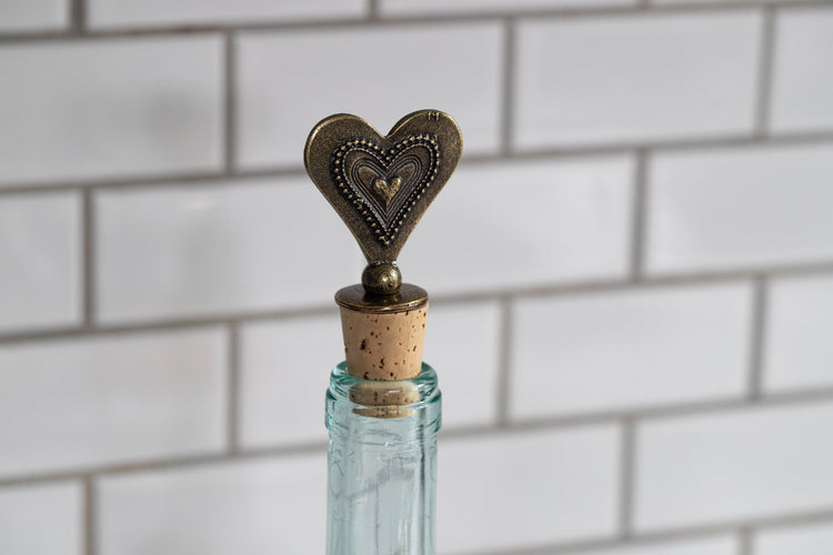 Lovely Heart Wine Bottle Stopper - Saltbox Sash