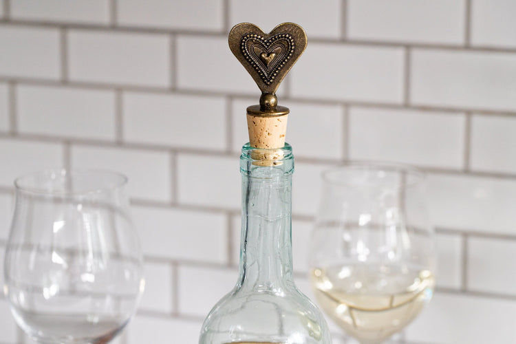 Lovely Heart Wine Bottle Stopper - Saltbox Sash