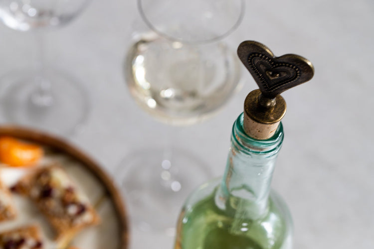 Lovely Heart Wine Bottle Stopper - Saltbox Sash