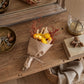 Mini Harvest Wheat and Sundrenched Strawflower Bouquet - Saltbox Sash