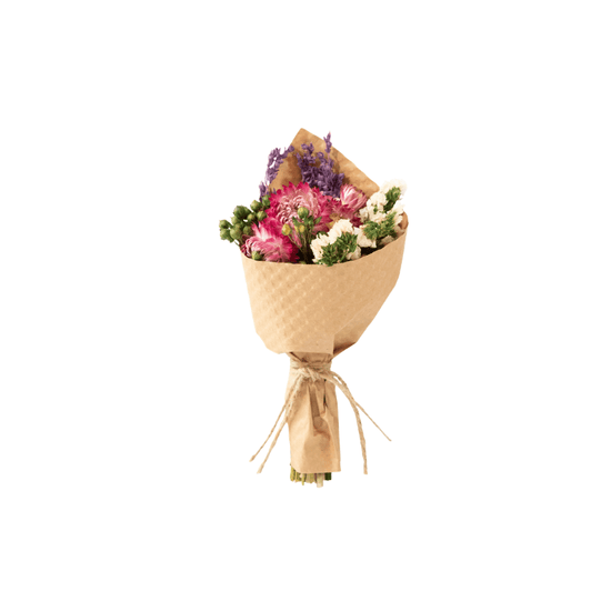 Mini Strawflower & Larkspur Bouquet Bundle - Saltbox Sash