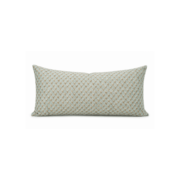 Mogra Block Printed Lumbar Pillow - 12 x 20 - Saltbox Sash