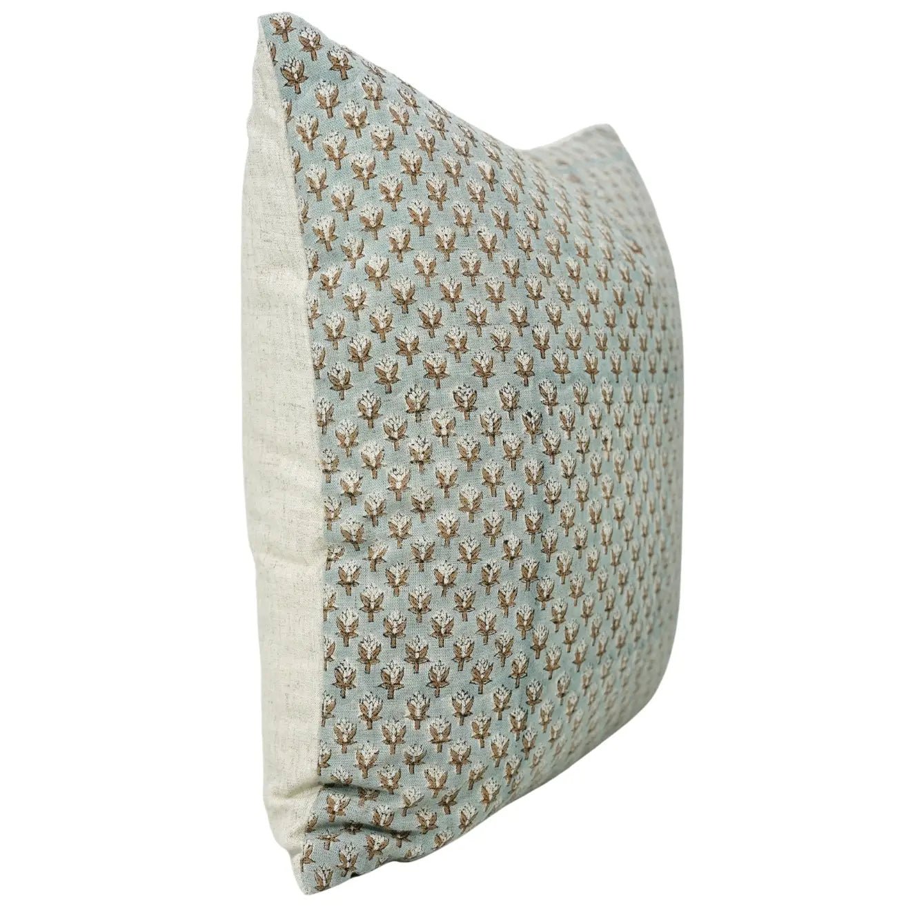 Mogra Block Printed Lumbar Pillow - 12 x 20 - Saltbox Sash