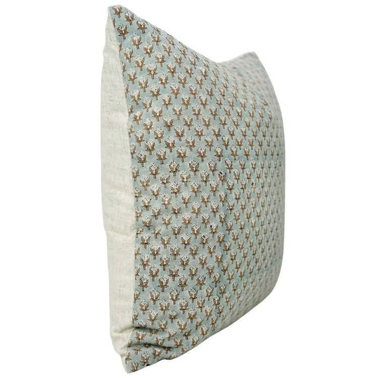 Mogra Block Printed Lumbar Pillow - 12 x 20 - Saltbox Sash