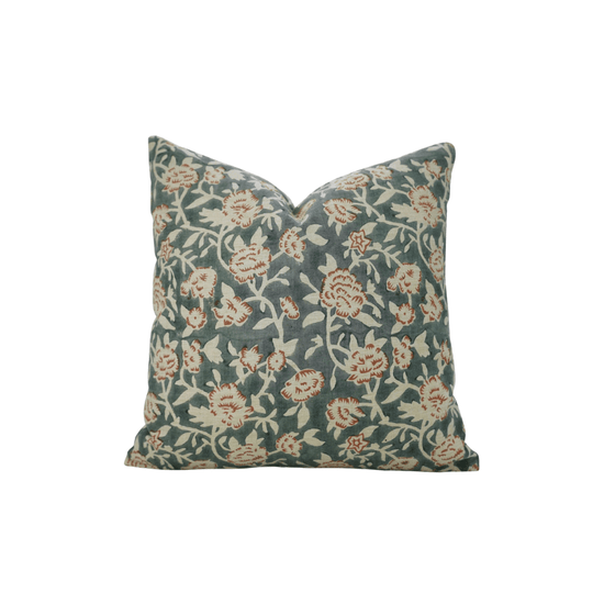 Mriygnani Floral Block Print Pillow - Saltbox Sash