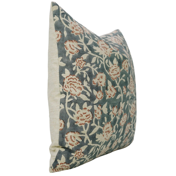 Mriygnani Floral Block Print Pillow - Saltbox Sash