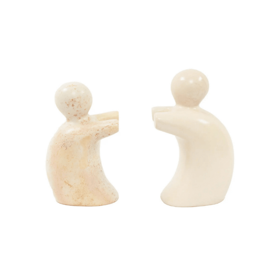 Natural Soapstone Helping Hands Bookends - Saltbox Sash