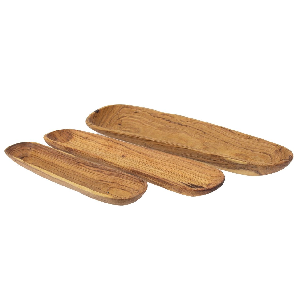 Oblong Olive Wood Bowl - Saltbox Sash