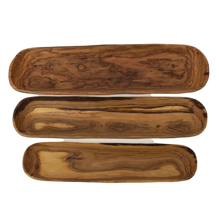 Oblong Olive Wood Bowl - Saltbox Sash