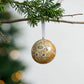 Painted Gold Florals Paper Mache Ball Ornament - Saltbox Sash