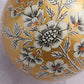 Painted Gold Florals Paper Mache Ball Ornament - Saltbox Sash