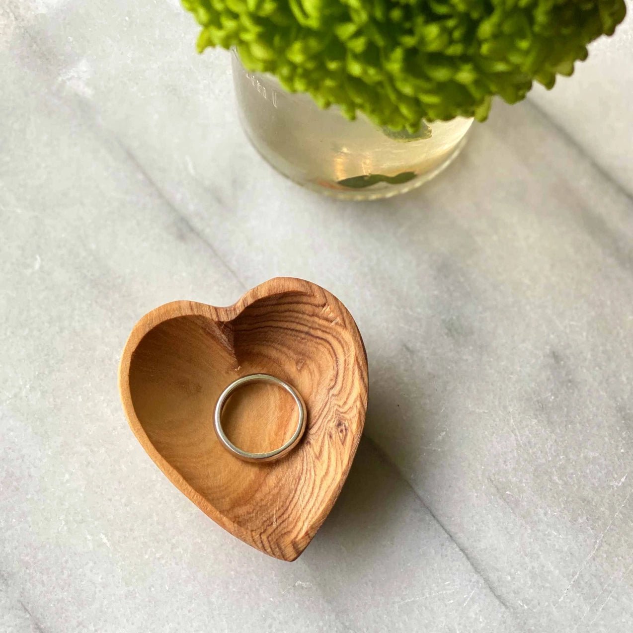 Petite Olive Wood Heart Trinket Bowls - Saltbox Sash