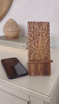 Tree of Life Hand-Carved Mango Wood Phone Stand