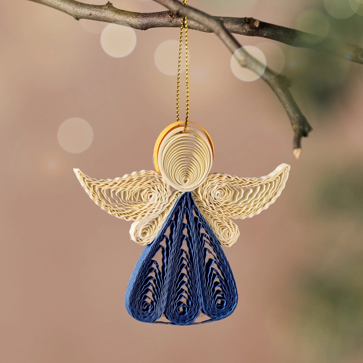 Quill Angel Ornament - Saltbox Sash