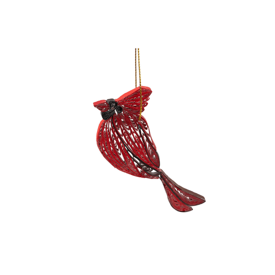 Quill Cardinal Ornament - Saltbox Sash