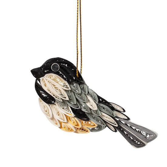 Quill Chickadee Ornament - Saltbox Sash