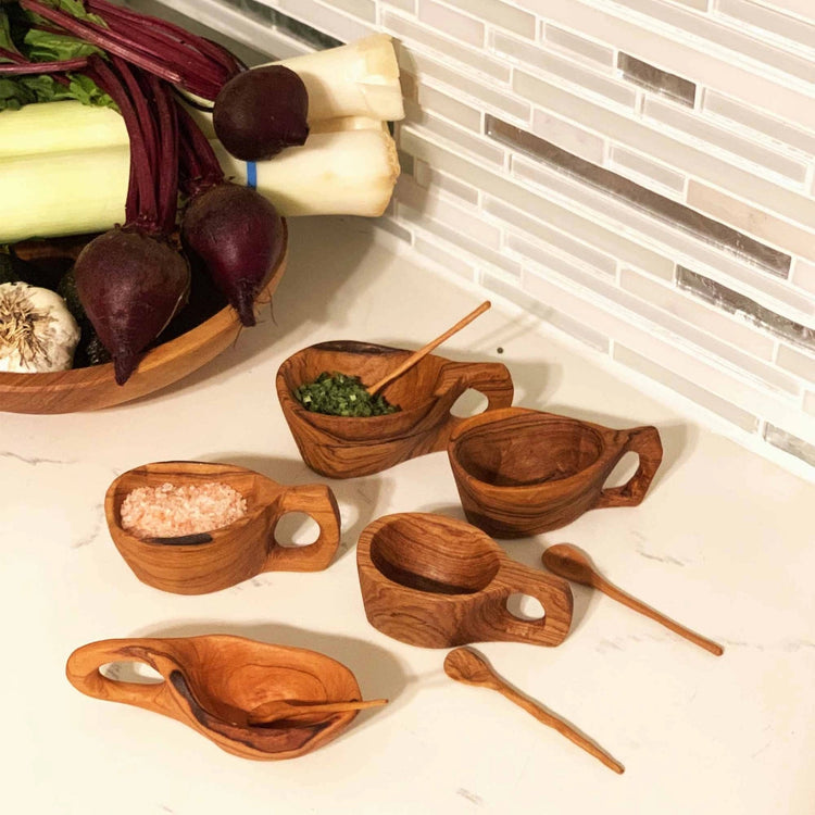 Reclaimed Mini Olive Wood Salt Pot - Saltbox Sash