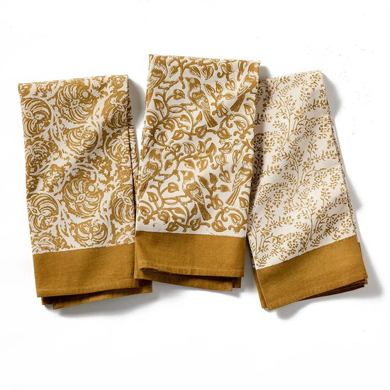 Saffron Finch Kalamkari Hand Towel - Saltbox Sash