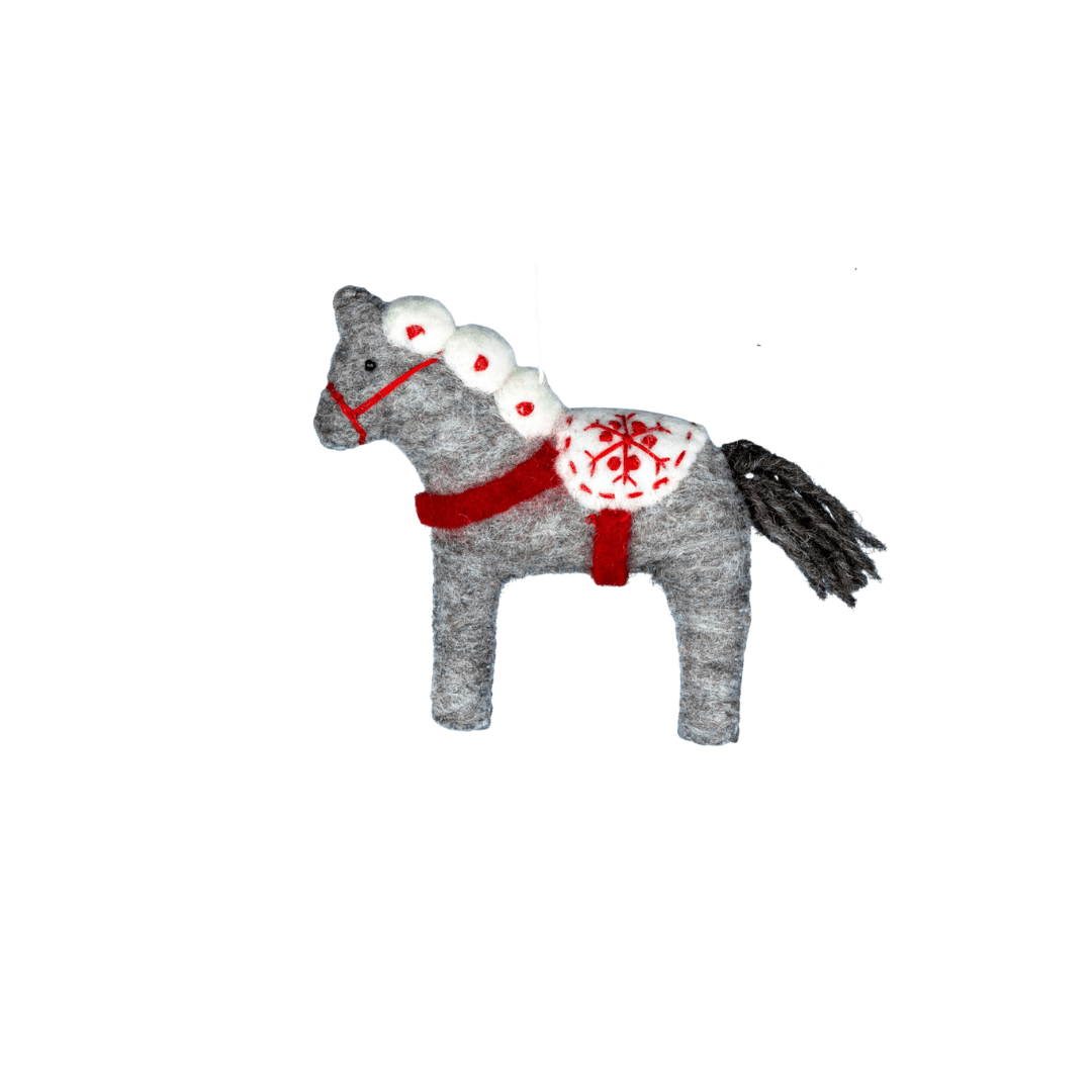 Snowflake Dala Horse Ornament - Saltbox Sash