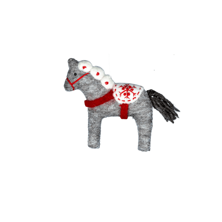 Snowflake Dala Horse Ornament - Saltbox Sash