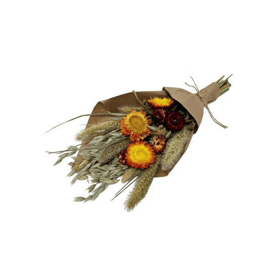 Strawflower Fields Petite Harvest Bouquet - Saltbox Sash