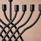 Sudaul Criss Cross Iron Menorah - Saltbox Sash