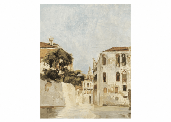Vintage Inspired Italian Cityscape Art Print - 8 x 10 - Saltbox Sash