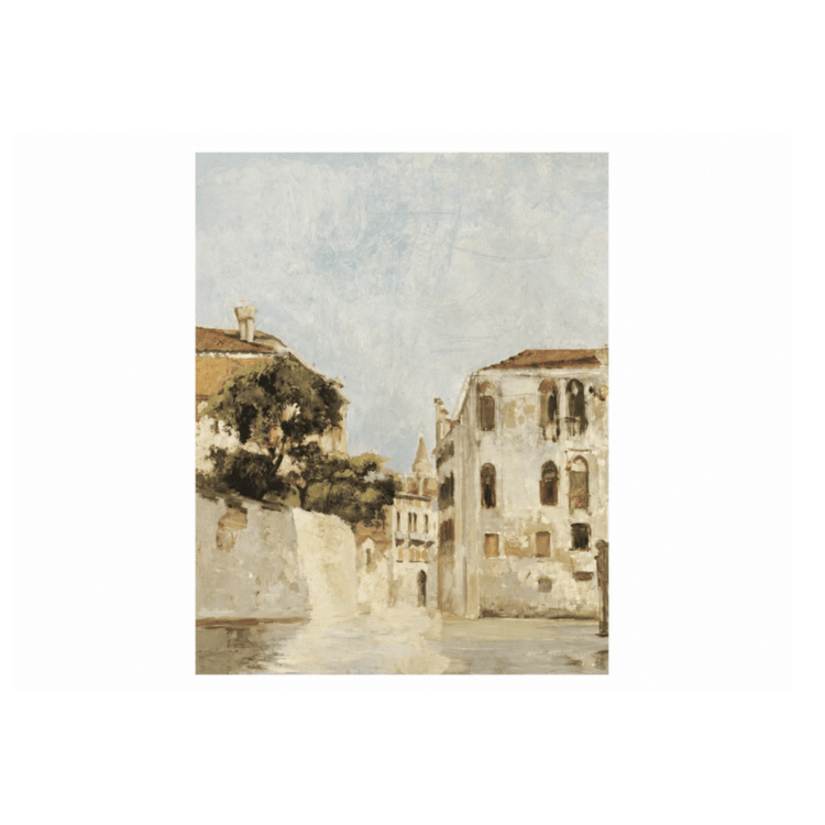 Vintage Inspired Italian Cityscape Art Print - 8 x 10 - Saltbox Sash