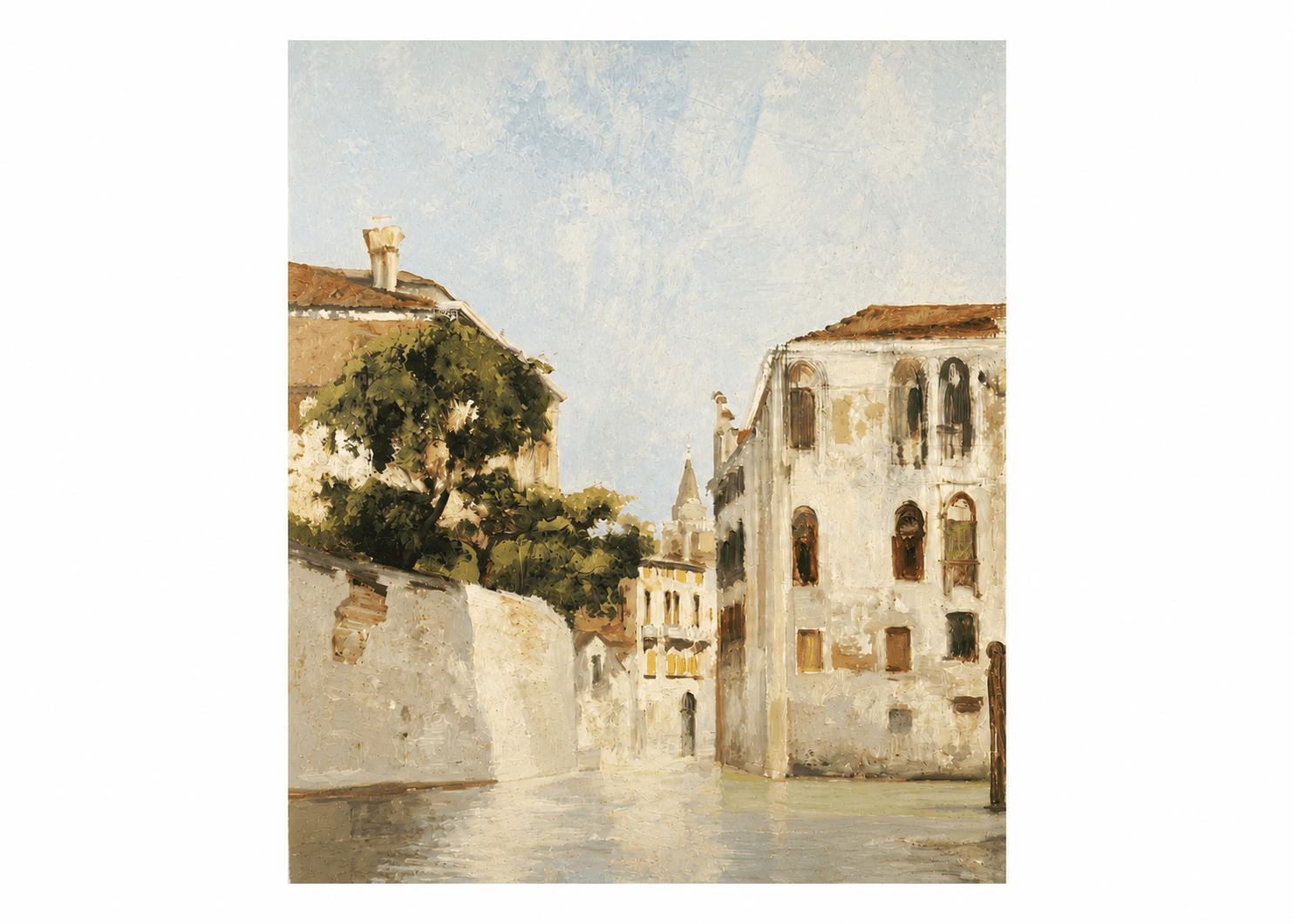 Vintage Inspired Italian Cityscape Art Print - 8 x 10 - Saltbox Sash