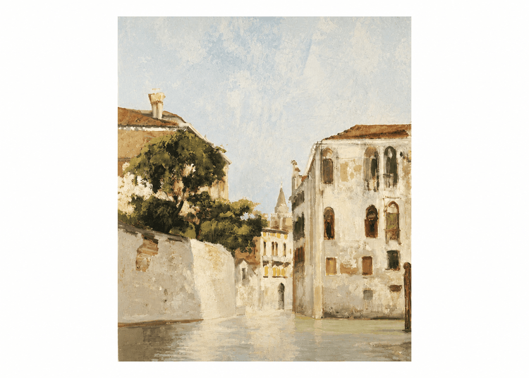 Vintage Inspired Italian Cityscape Art Print - 8 x 10 - Saltbox Sash