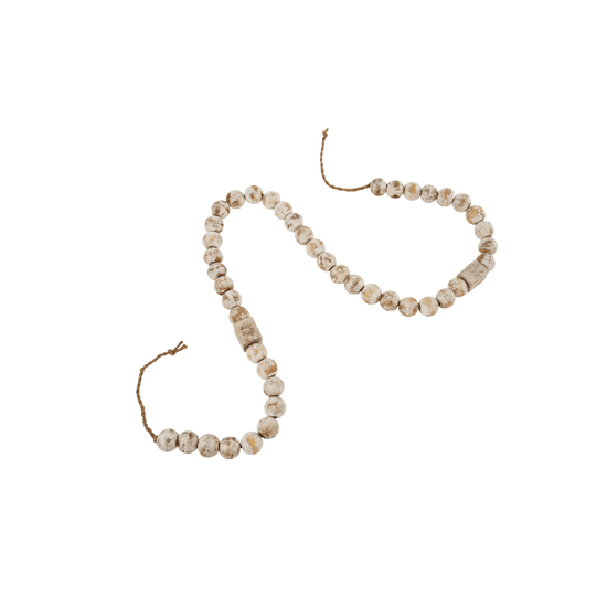 White Wooden Decor Beads - Saltbox Sash