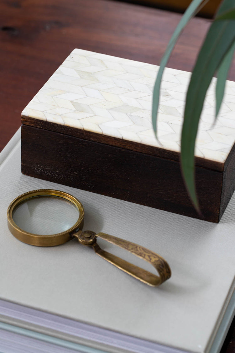 Bone & Mango Wood Treasure Box - Saltbox Sash