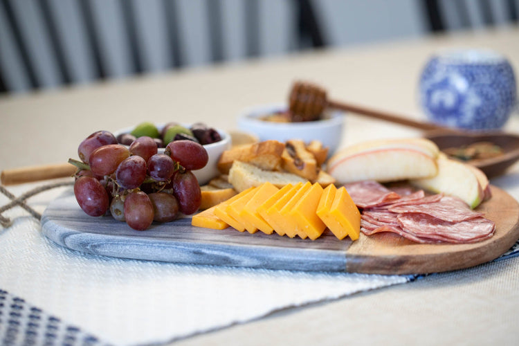 Grey Marble & Wood Serving Board - Saltbox Sash