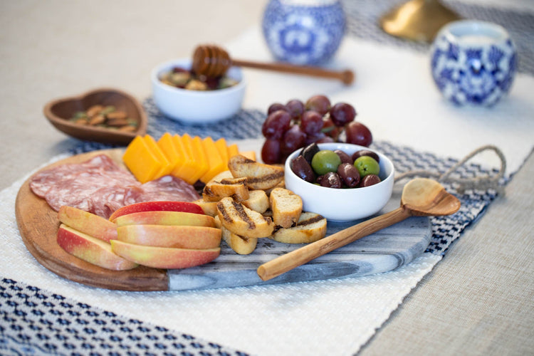 Grey Marble & Wood Serving Board - Saltbox Sash