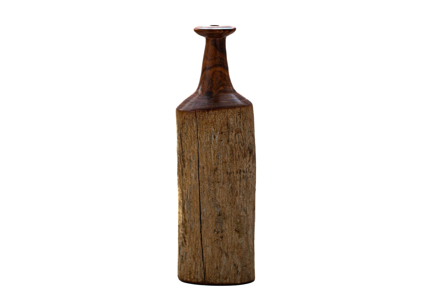Hand-Carved Sandalwood Bottle - Tall - Saltbox Sash