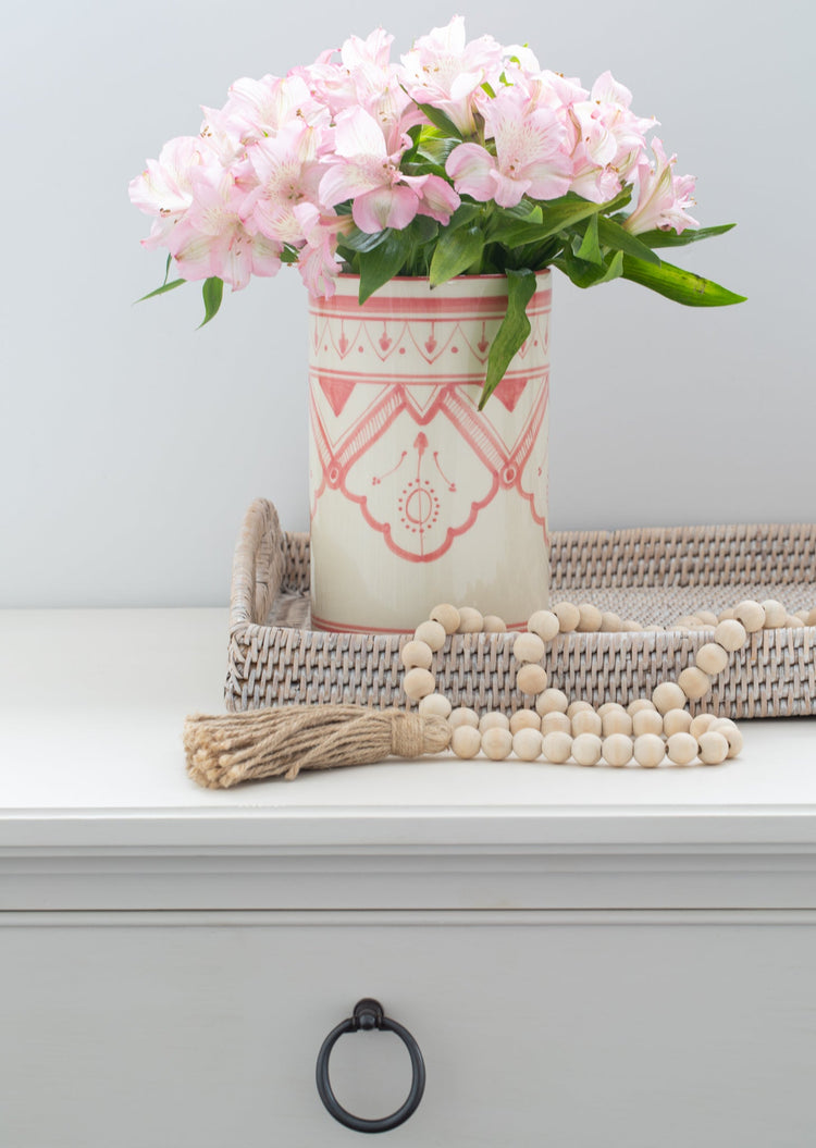 Hand-Painted Compass Vase - Saltbox Sash