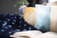 Handwoven 16" Indigo & Turmeric Dyed Silk Pillow Cover - Saltbox Sash
