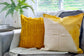 Handwoven 18" Turmeric Burst Shibori Silk Pillow Cover - Saltbox Sash