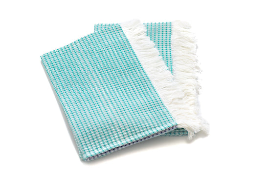 Handwoven Sea Breeze Chanda Stripe Dish Towels - Set of 2 - Saltbox Sash
