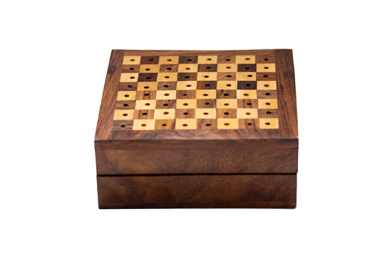 Indian Rosewood Travel Chess Game