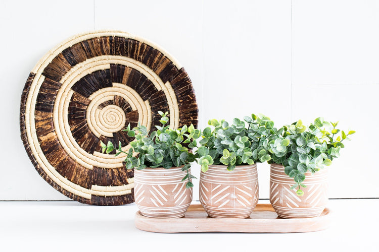 Novo Clay Planters - Set of 3 - Saltbox Sash