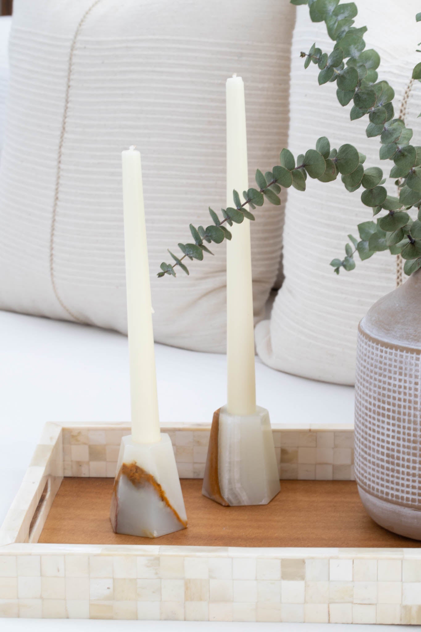 Onyx Taper Candle Holders - Set of 2 - Saltbox Sash